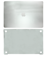 2 in 1 (Top and Bottom) Skin Compatible For MacBook Pro 15" Touch Bar (A1990 / Late 2018 / Early 2019) (A1707 / Late 2016 / Mid 2017) (Silver)