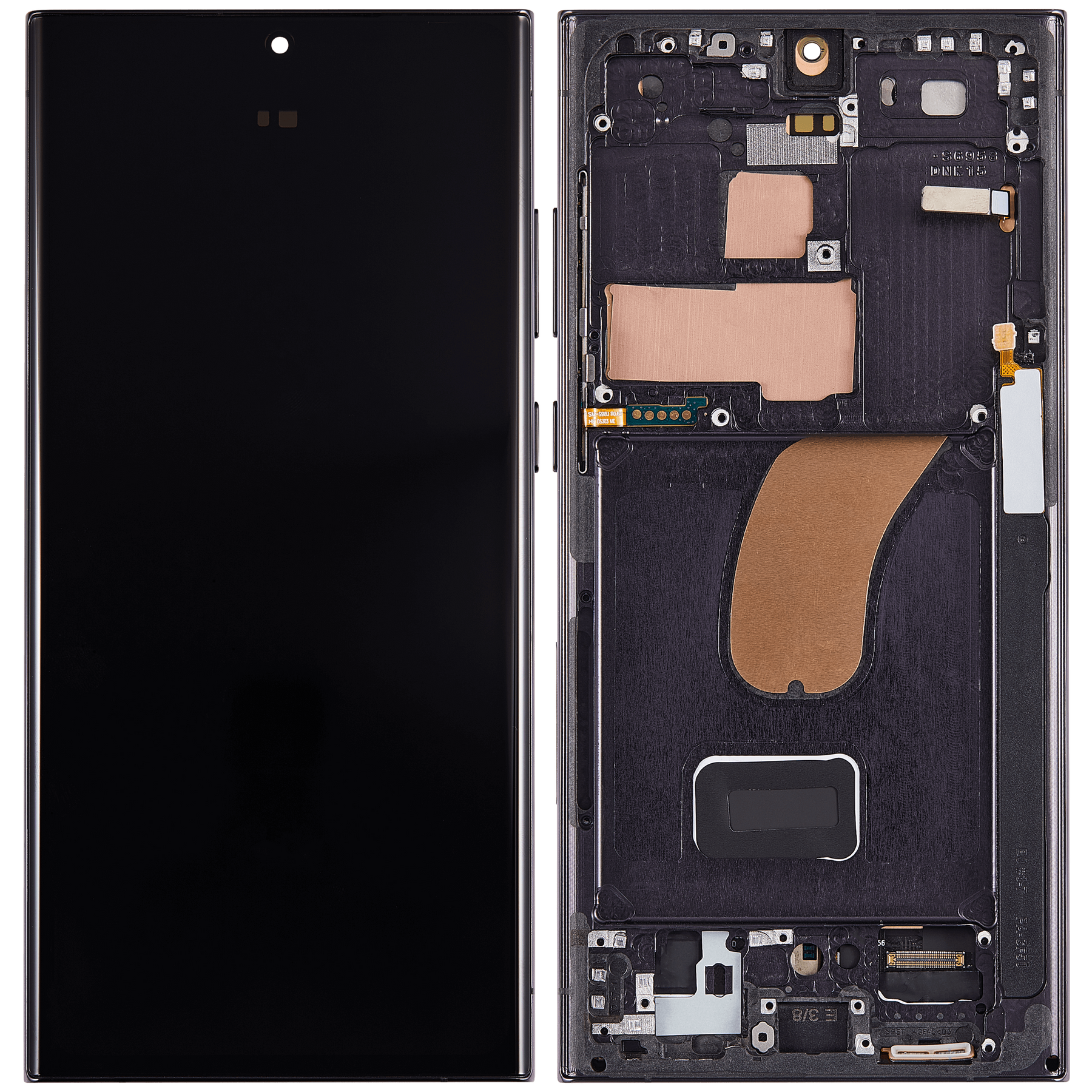 Replacement OLED Assembly With Frame Compatible For Samsung Galaxy S23 Ultra By MacFactory.Store (US & International) (Vemake) (Phantom Black)