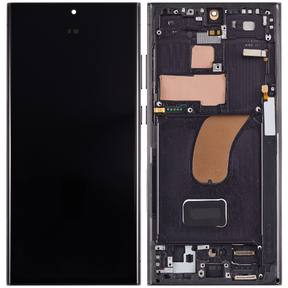 Replacement OLED Assembly With Frame Compatible For Samsung Galaxy S23 Ultra By MacFactory.Store (US & International) (Vemake) (Phantom Black)