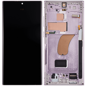 OLED Assembly With Frame Compatible For Samsung Galaxy S23 Ultra Replacement(US & International) (VeMake) (Lavender)