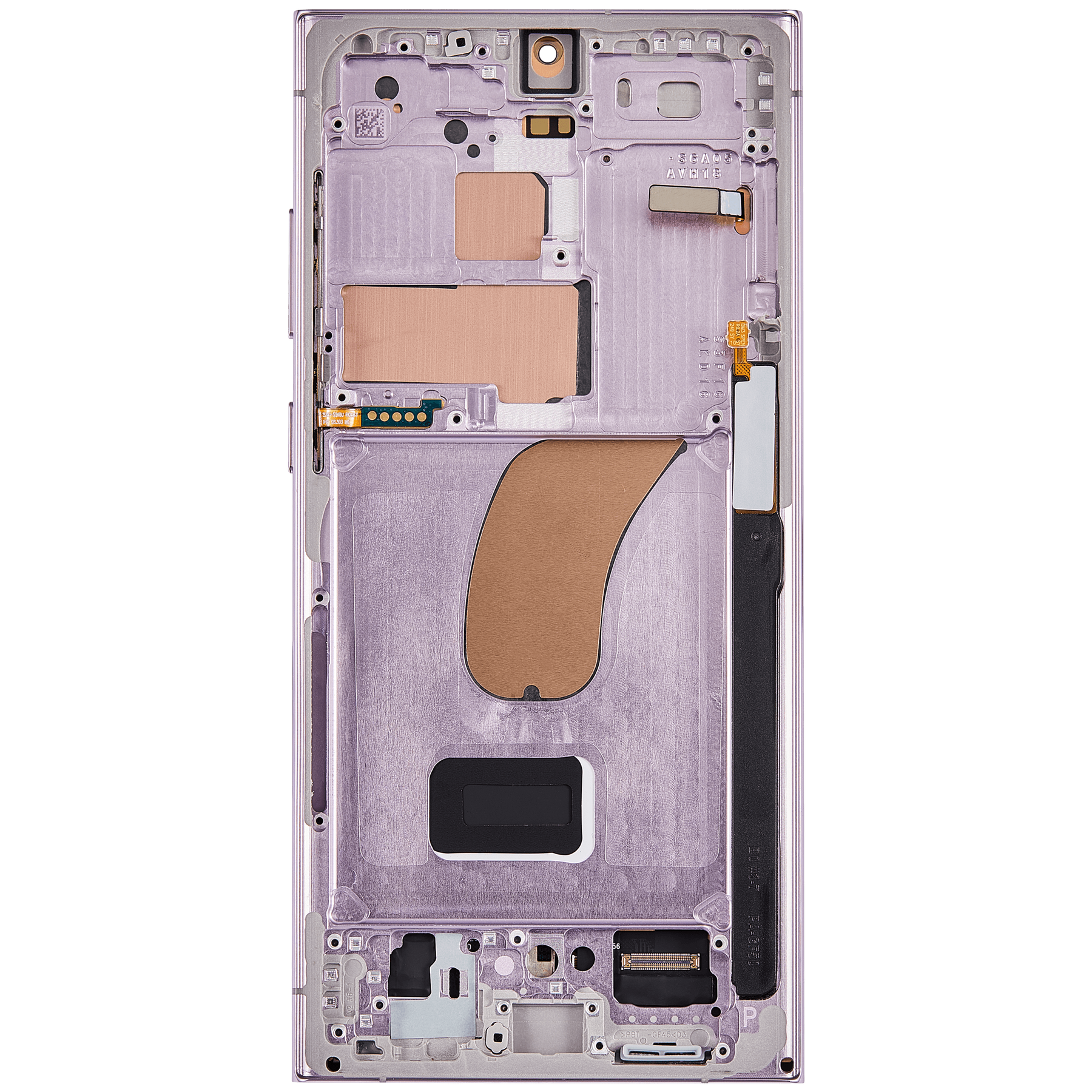 OLED Assembly With Frame Compatible For Samsung Galaxy S23 Ultra Replacement(US & International) (VeMake) (Lavender)