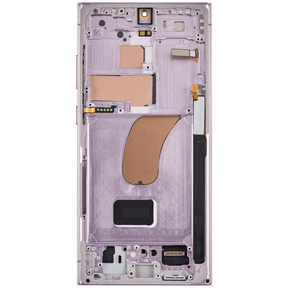 OLED Assembly With Frame Compatible For Samsung Galaxy S23 Ultra Replacement(US & International) (VeMake) (Lavender)