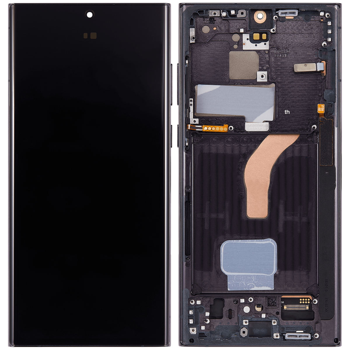 OLED Assembly With Frame Compatible For Samsung Galaxy S22 Ultra 5G Replacement  (US & International Version) (Vemake) (Phantom Black)