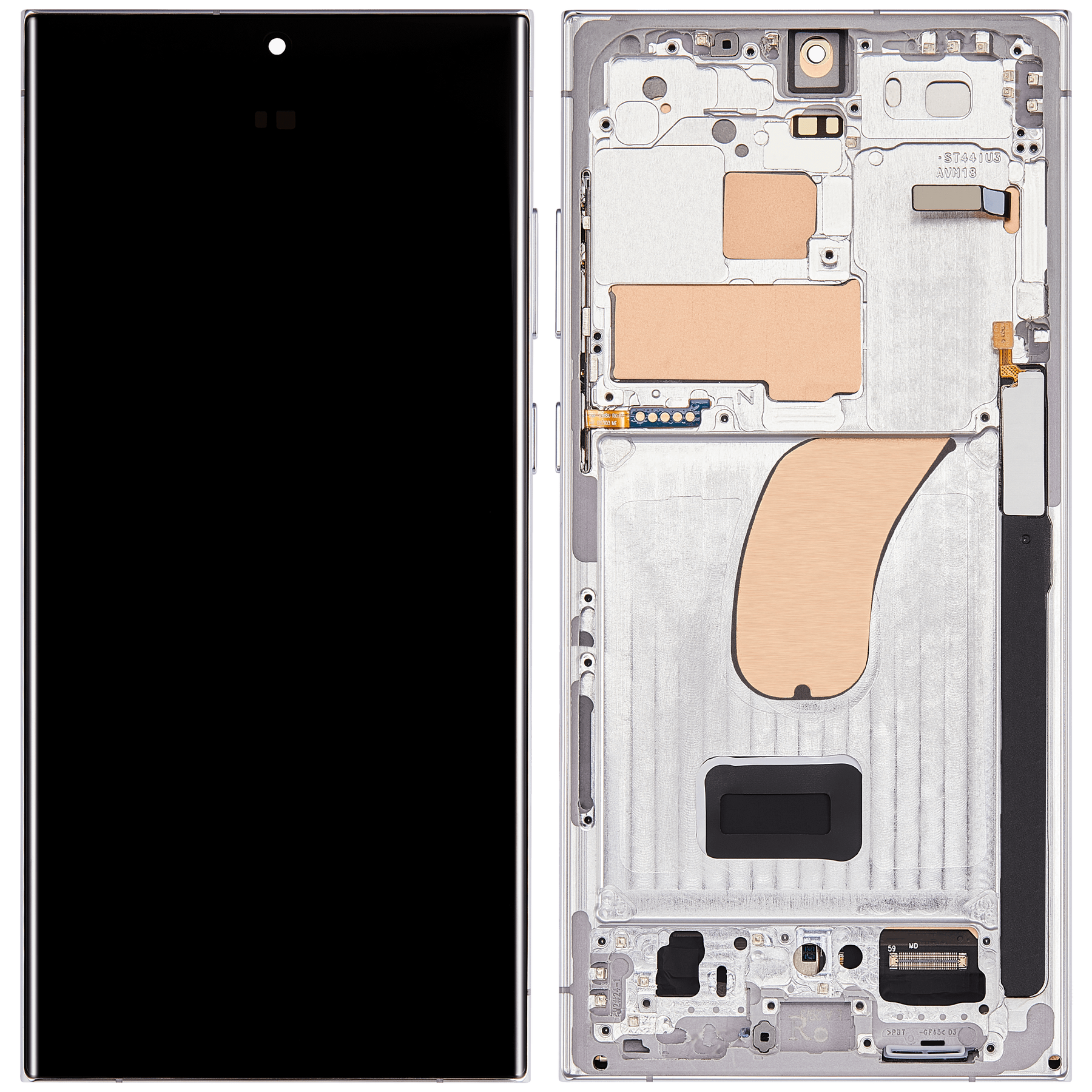 OLED Assembly With Frame Compatible For Samsung Galaxy S23 Ultra  Replacement (US & International) (Vemake ) (Sky Blue)