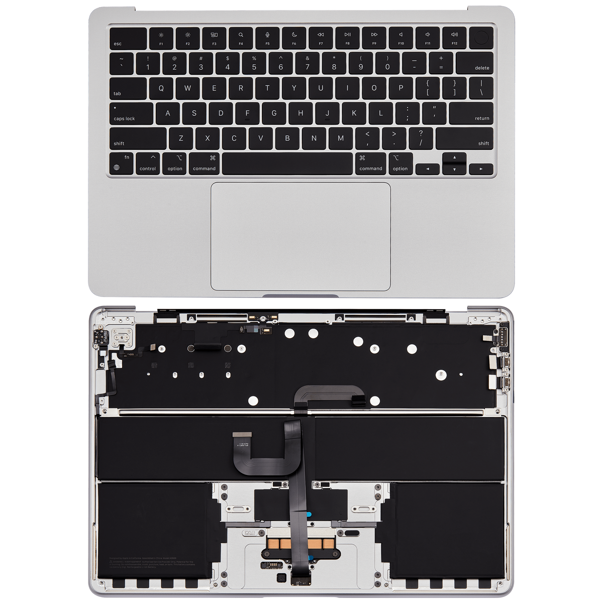 Top Case Assembly With Battery And Keyboard Compatible For MacBook Air 13" (A2681 / Mid 2022) (US Keyboard) (Silver)