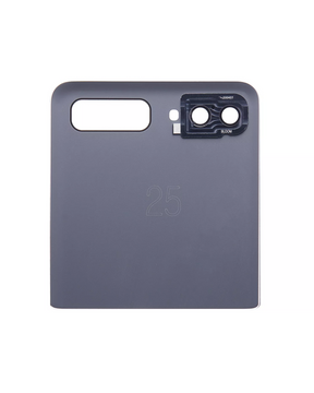 Replacement Top LCD Back Cover with Camera Lens (Top Only) Compatible For Samsung Galaxy Z Flip 4G (F700) / Z Flip 5G (F707) (Service Pack) (Mirror Black)