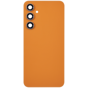 Back cover Glass With Camera Lens Compatible For Samsung Galaxy S23 FE 5G Replacement (Vemake) (Tangerine)