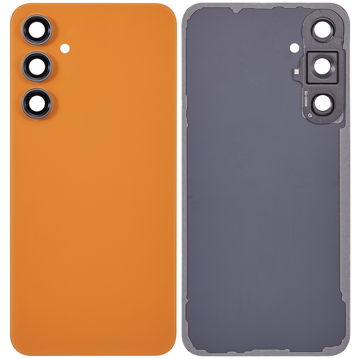 Back cover Glass With Camera Lens Compatible For Samsung Galaxy S23 FE 5G Replacement (Vemake) (Tangerine)