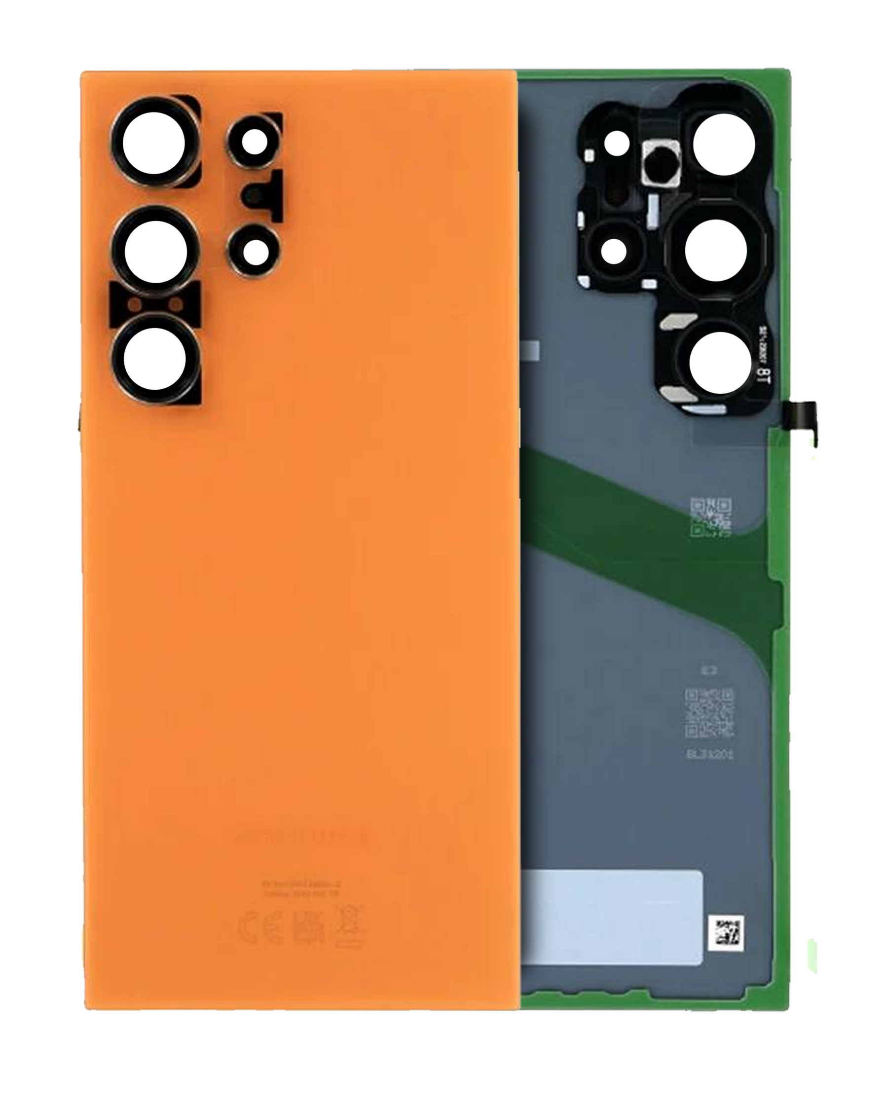 Replacement Back Cover Glass With Camera Lens Compatible For Samsung Galaxy S24 Ultra (Service Pack) (Sandstone Orange)