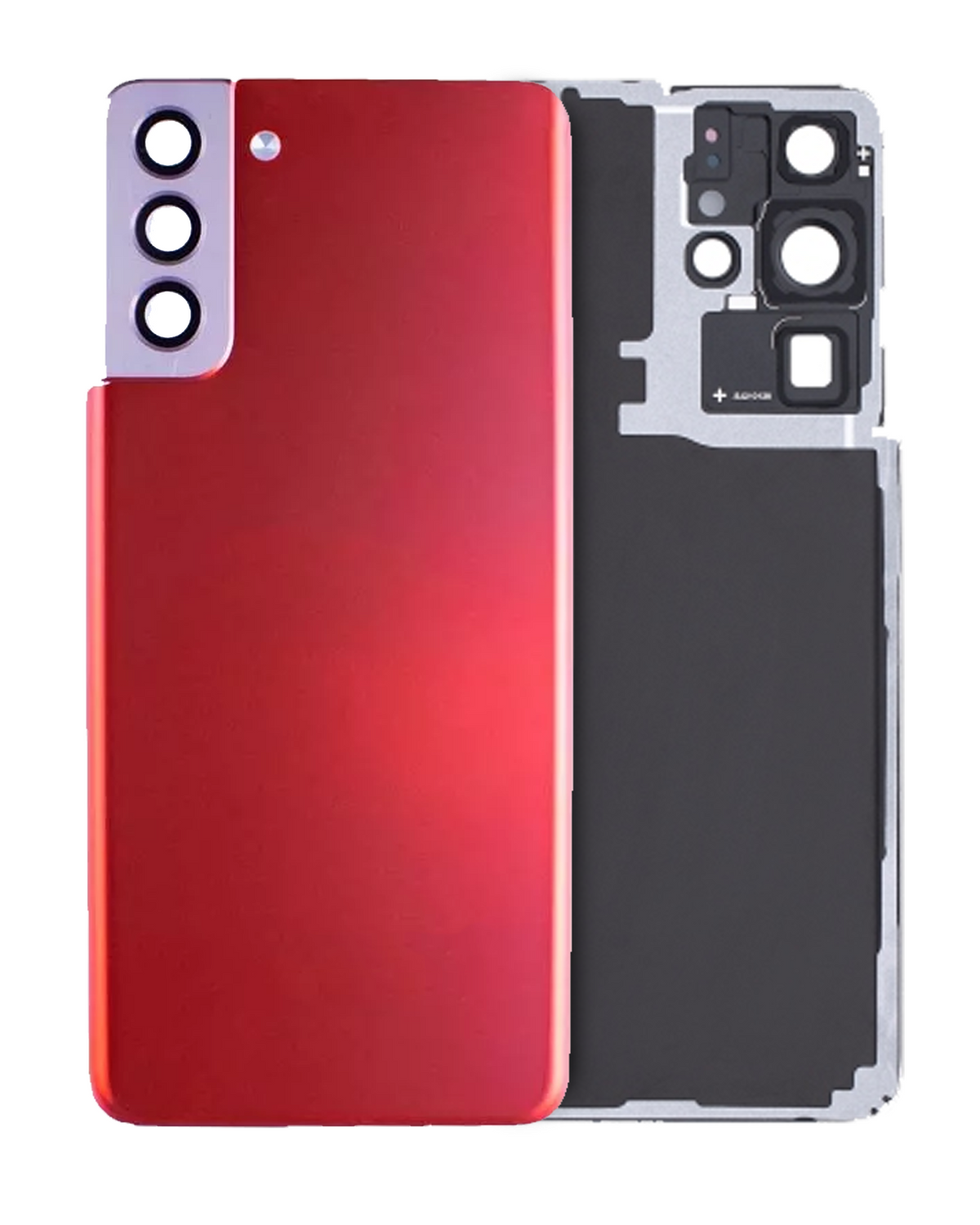 Replacement Back Cover Glass With Camera Lens Compatible For Samsung Galaxy S21 Plus (Service Pack) (Phantom Red)