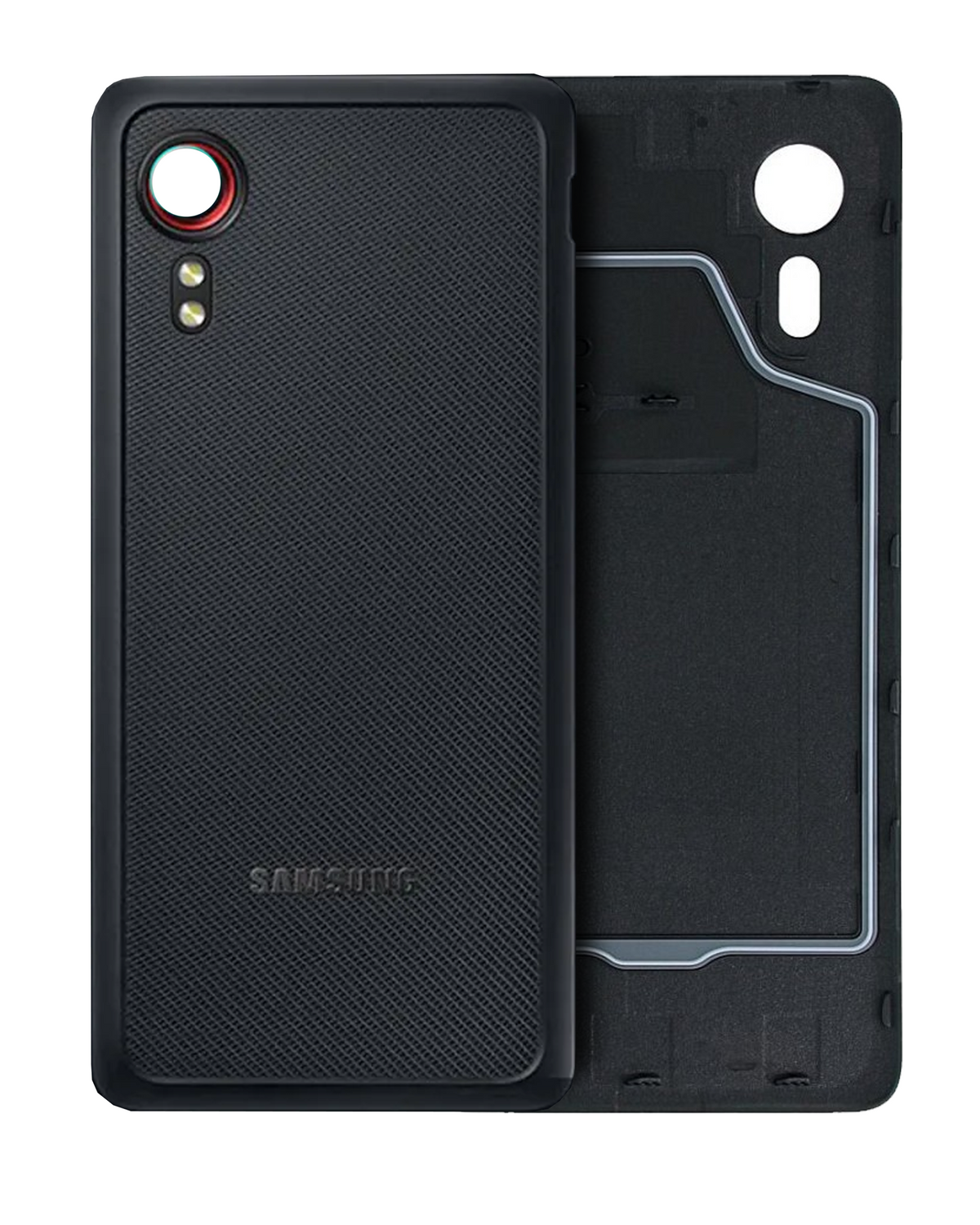 Replacement Back Cover Glass With Camera Lens Compatible For Samsung Galaxy Xcover 5 (Service Pack) (Black)