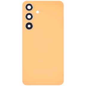 Replacement Back Cover Glass With Camera Lens Compatible For Samsung Galaxy S24 5G (No Logo) (Aftermarket Plus) (Sandstone Orange)