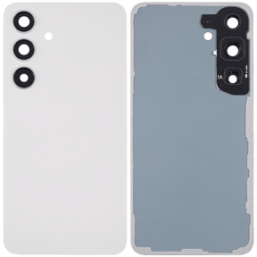 Replacement Back Cover Glass With Camera Lens Compatible For Samsung Galaxy S24 5G (No Logo) (Aftermarket Plus) (Marble Gray)