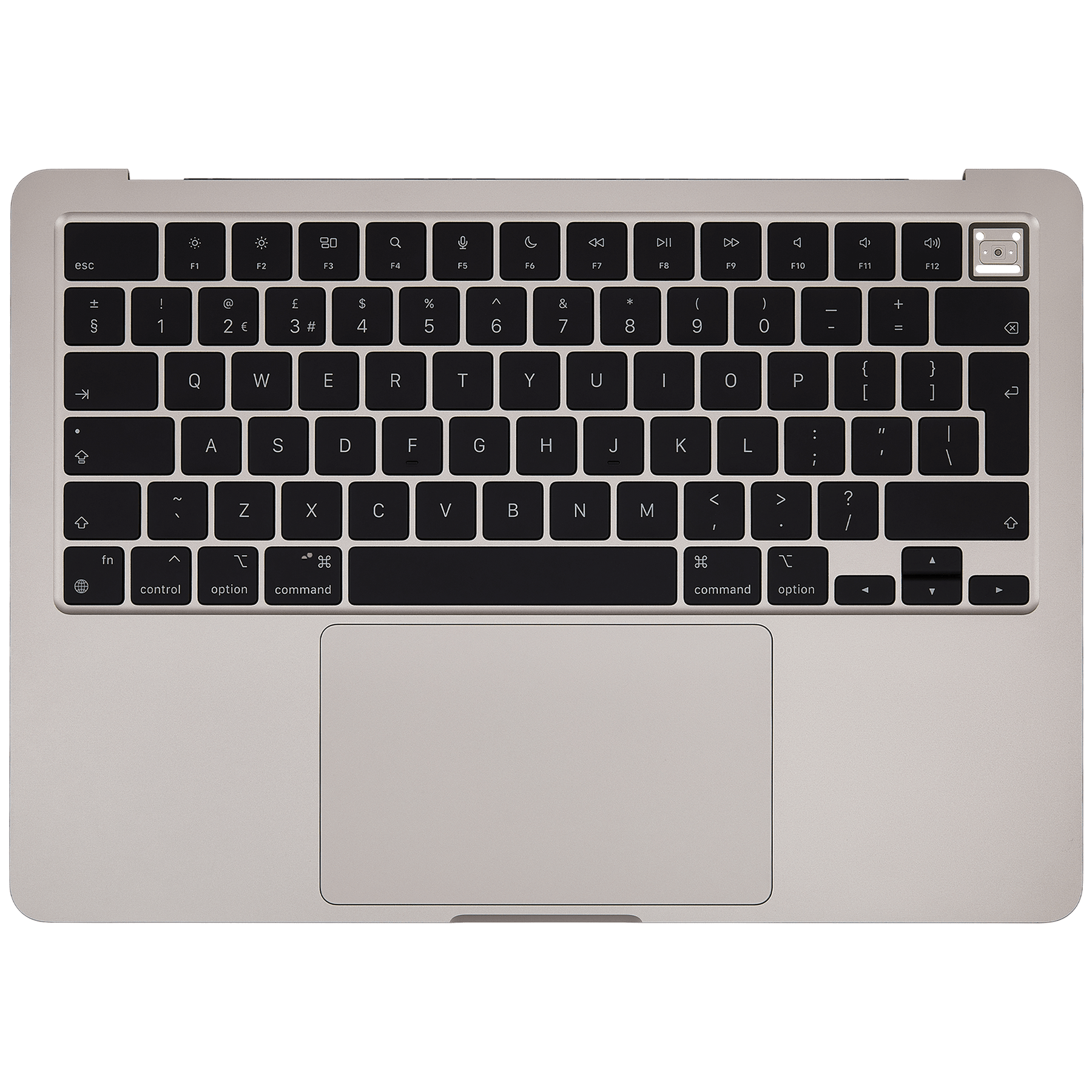 Top Case Assembly With Battery And Keyboard Compatible For MacBook Air 13" (A2681 / Mid 2022) (Starlight) (UK Keyboard)