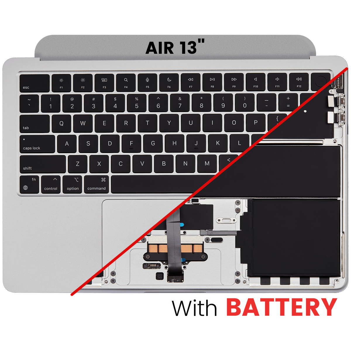 Top Case Assembly With Battery And Keyboard Compatible For MacBook Air 13" (A2681 / Mid 2022) (US Keyboard) (Silver)