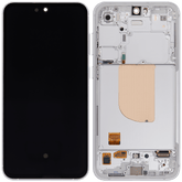 OLED Assembly With Frame Compatible For Samsung Galaxy S23 FE 5G Replacement by MacFactory.Store(International Version) (Refurbished) (Mint / Cream / Purple / Indigo / Tangerine)