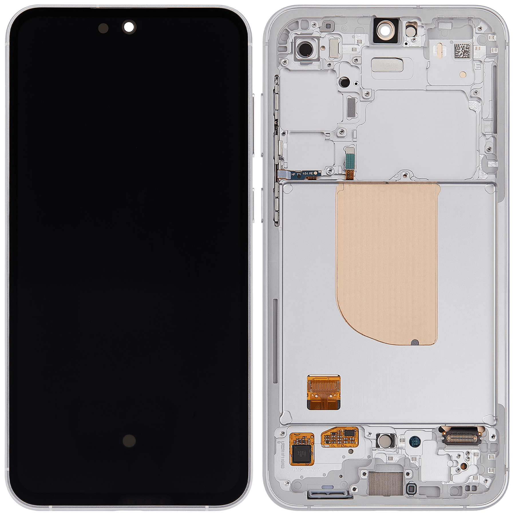 OLED Assembly With Frame Compatible For Samsung Galaxy S23 FE 5G Replacement by MacFactory.Store(International Version) (Refurbished) (Mint / Cream / Purple / Indigo / Tangerine)