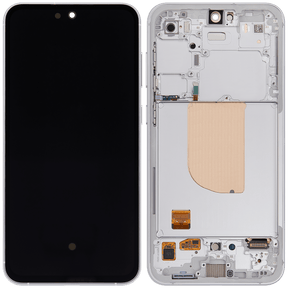 OLED Assembly With Frame Compatible For Samsung Galaxy S23 FE 5G Replacement by MacFactory.Store(International Version) (Refurbished) (Mint / Cream / Purple / Indigo / Tangerine)