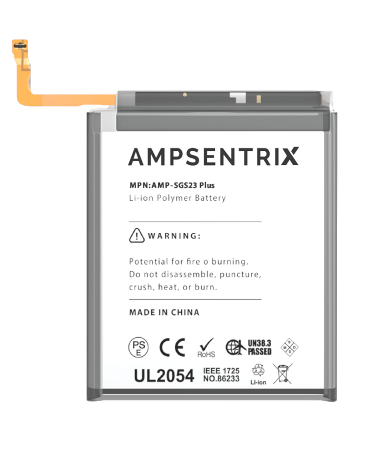 Replacement Battery Compatible For Samsung Galaxy S23 Plus (AmpSentrix Pro)