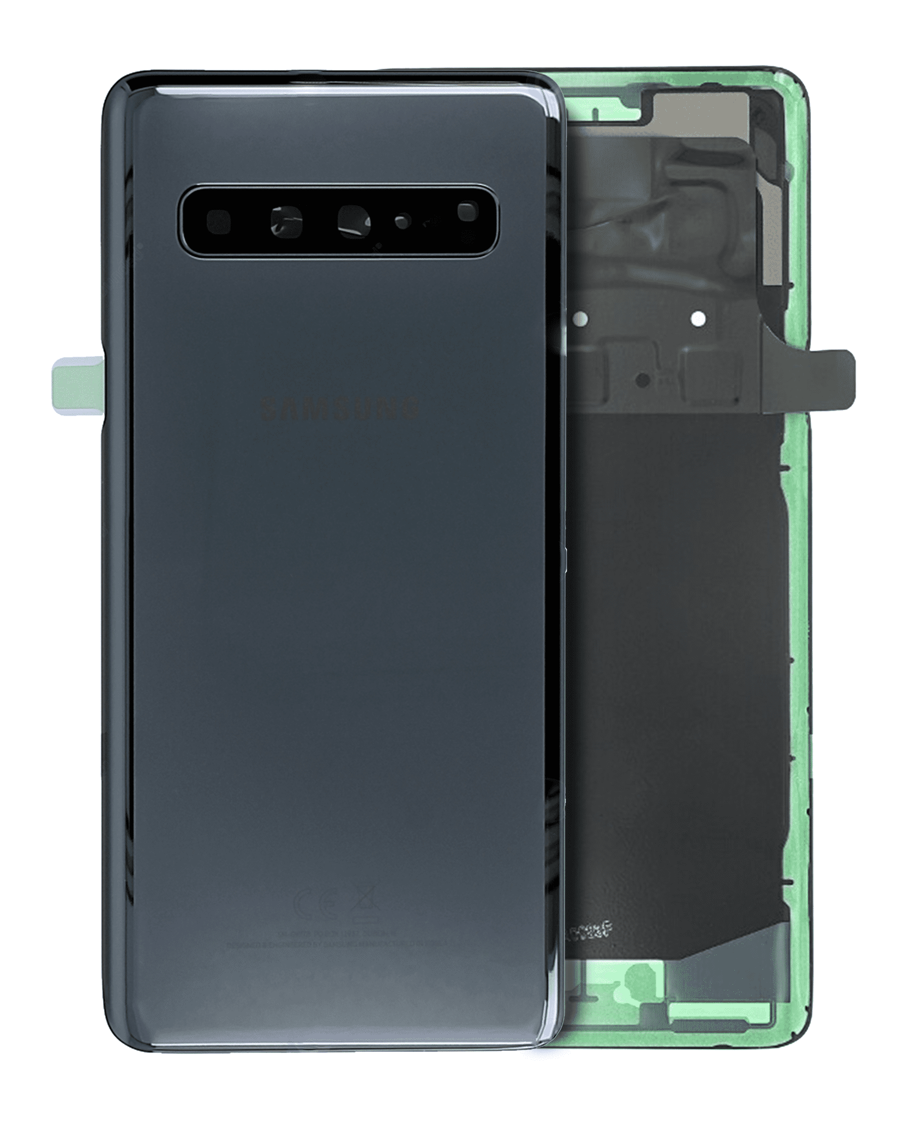 Replacement Back cover Glass With Camera Lens Compatible For Samsung Galaxy S10 5G (Service Pack) (Prism Black)