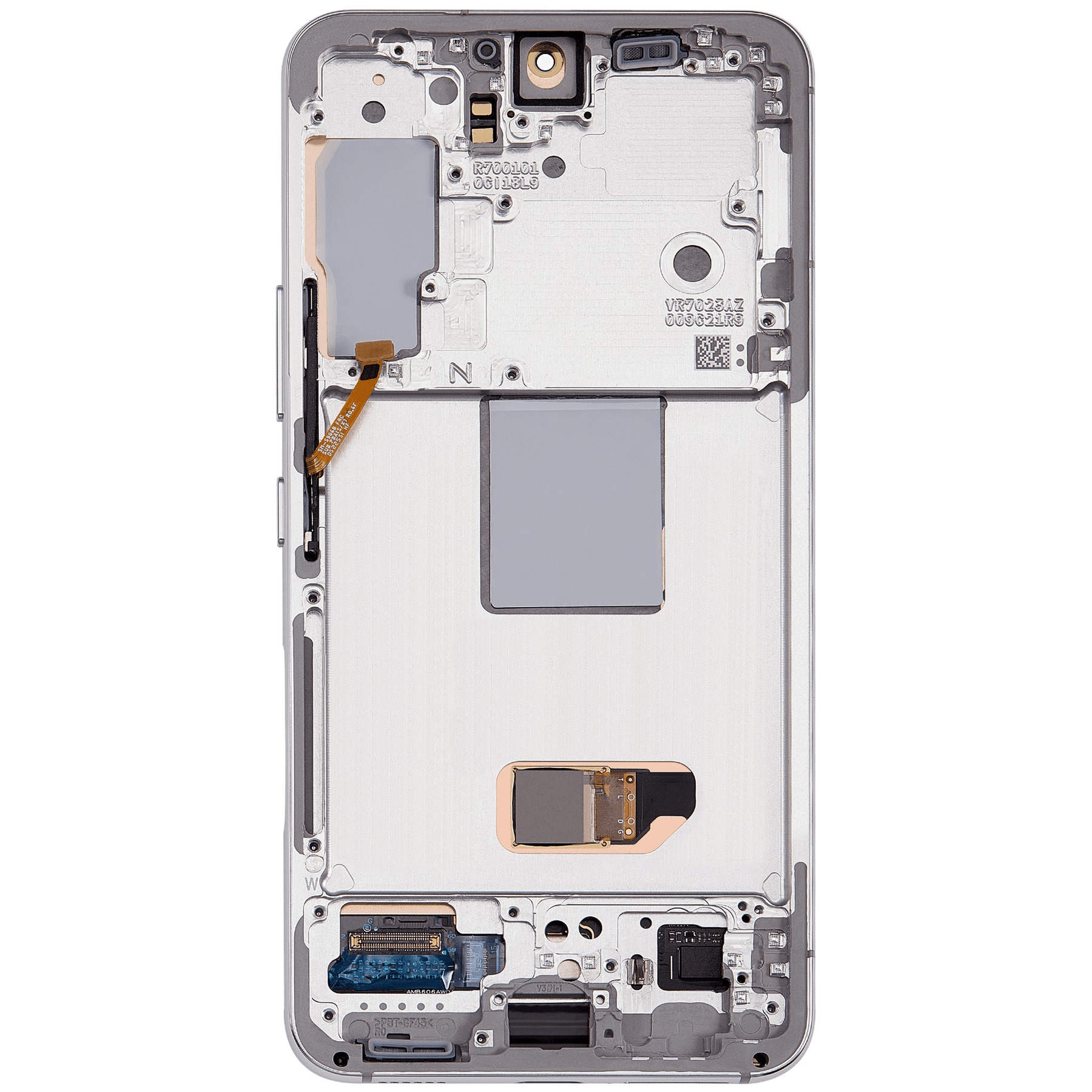 OLED Assembly With Frame Compatible For Samsung Galaxy S22 5G Replacement by Macfactory.Store(US & International Version) (Refurbished) (White)