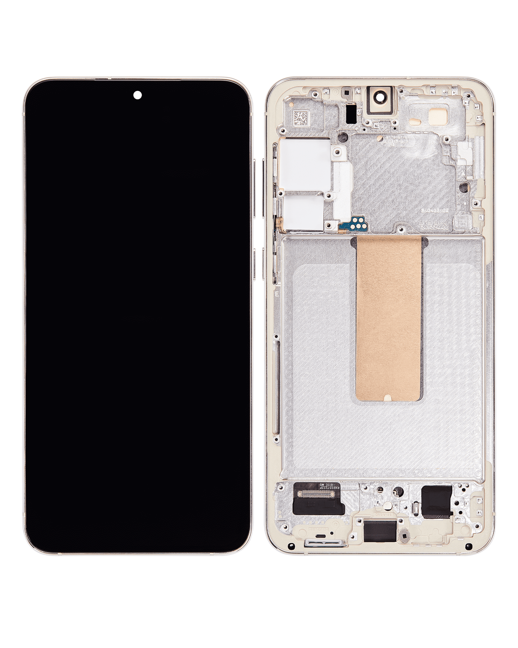 OLED Assembly With Frame Compatible For Samsung Galaxy S23 Plus Replacement (US & International) (Vemake) (Cream)