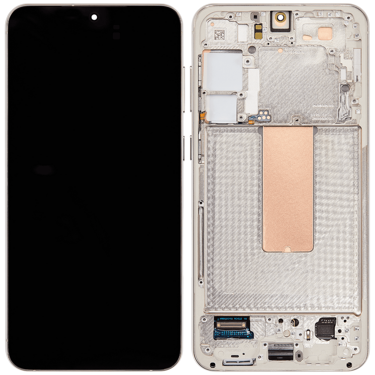 OLED Assembly With Frame Compatible For Samsung Galaxy S23 Plus 5G Replacement  (US & International) (Refurbished) (Cream)