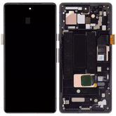 OLED Assembly With Frame Replacement (With Finger Print Scanner) Compatible For Google Pixel 7a 5G (Refurbished) (Charcoal)