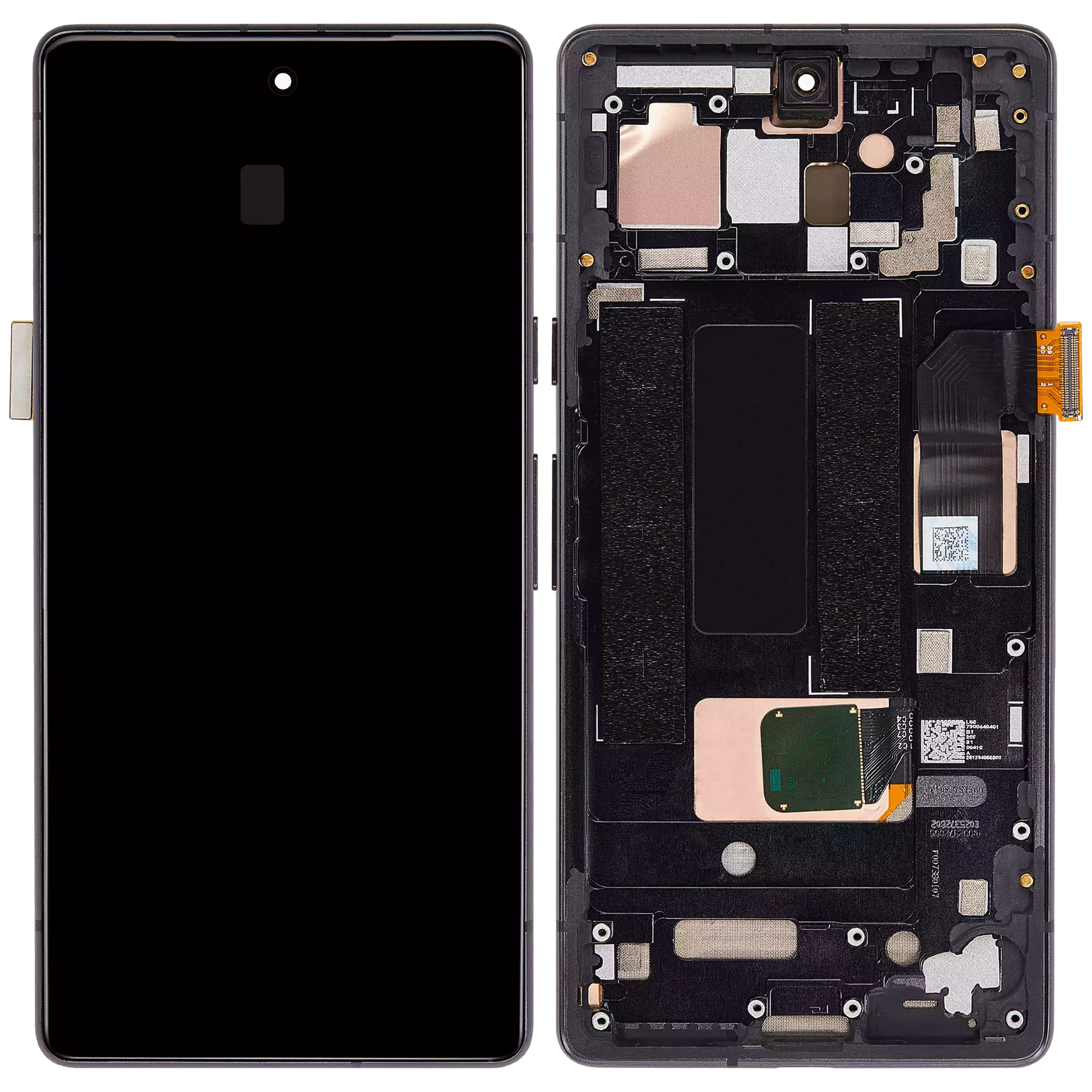 OLED Assembly With Frame Replacement (With Finger Print Scanner) Compatible For Google Pixel 7a 5G (Refurbished) (Charcoal)