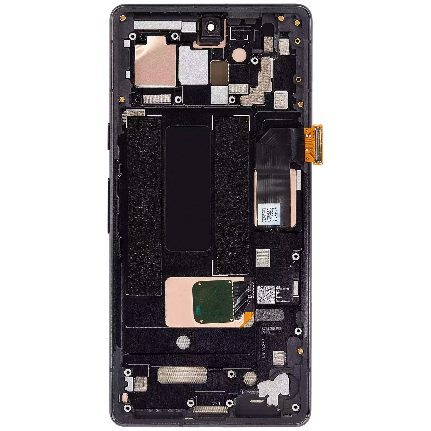 OLED Assembly With Frame Replacement (With Finger Print Scanner) Compatible For Google Pixel 7a 5G (Refurbished) (Charcoal)