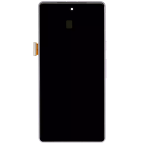 Replacement OLED Assembly With Frame (With Finger Print Scanner) Compatible For Google Pixel 7a 5G (Refurbished) (Snow)