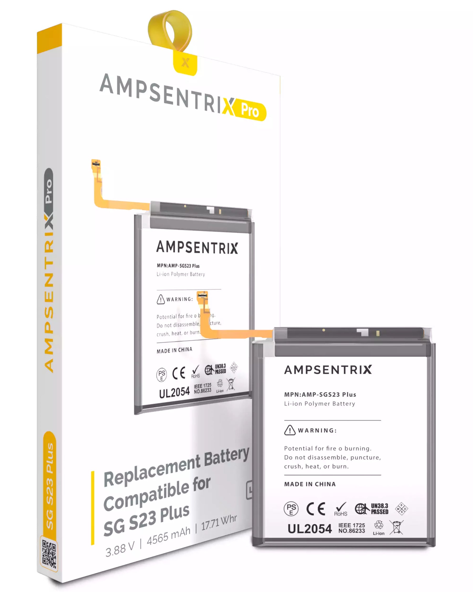 Replacement Battery Compatible For Samsung Galaxy S23 Plus (AmpSentrix Pro)