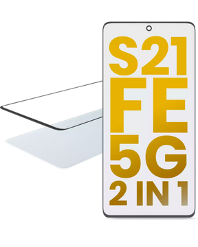 2 in 1 Front Glass With OCA Pre-Installed Compatible For Samsung Galaxy S21 FE 5G Replacement