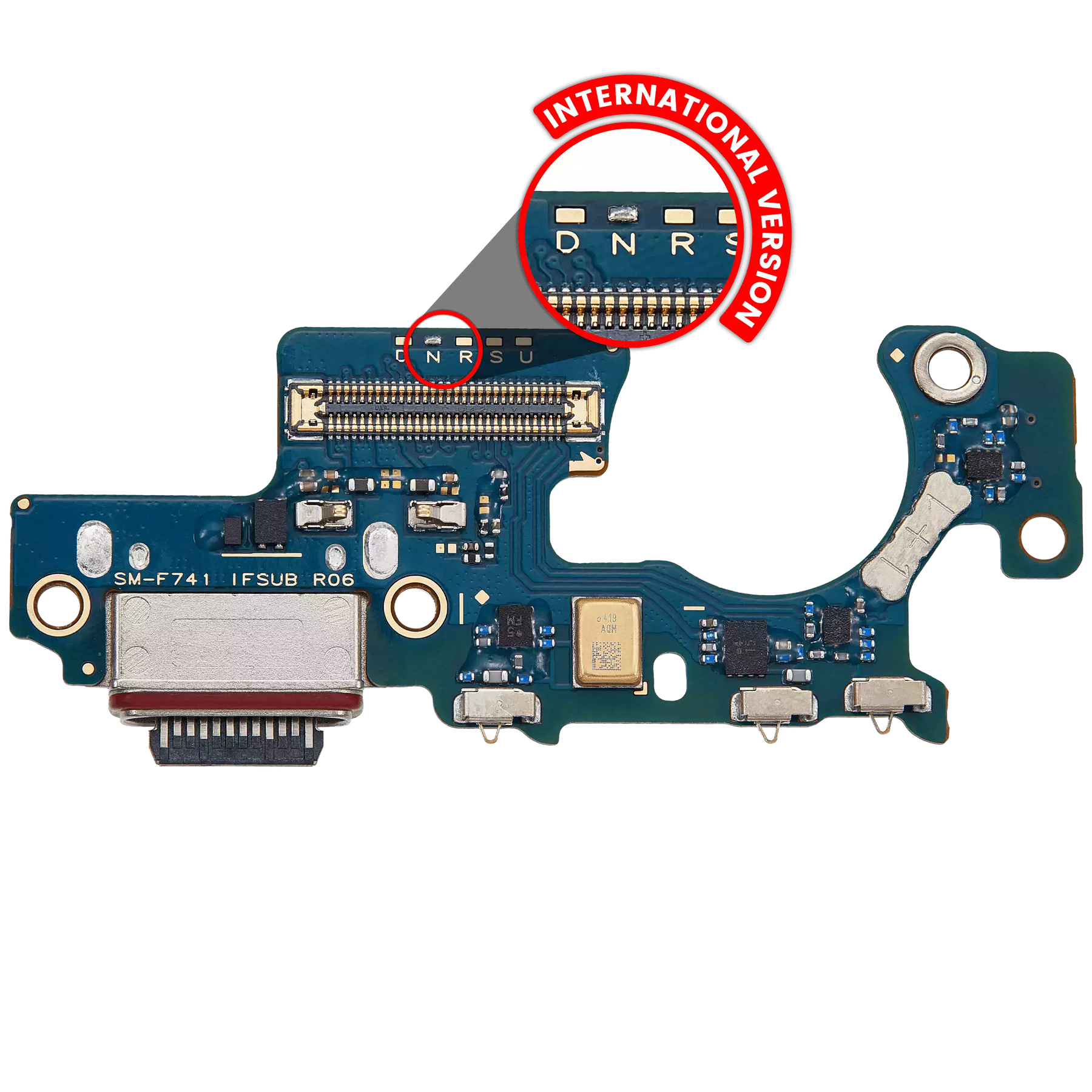 Replacement Charging Port With Board Compatible For Samsung Galaxy Z Flip 6 (F741N) (International Version) (Premium)