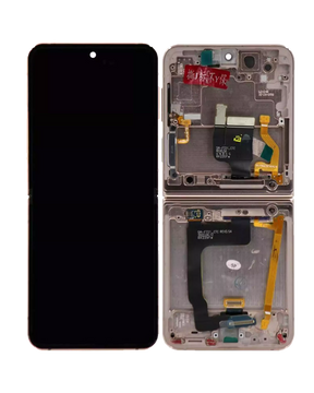 Replacement Inner OLED Assembly With Frame Compatible For Samsung Galaxy Z Flip 4 5G (US & International Version) (Refurbished) (Pink Gold)