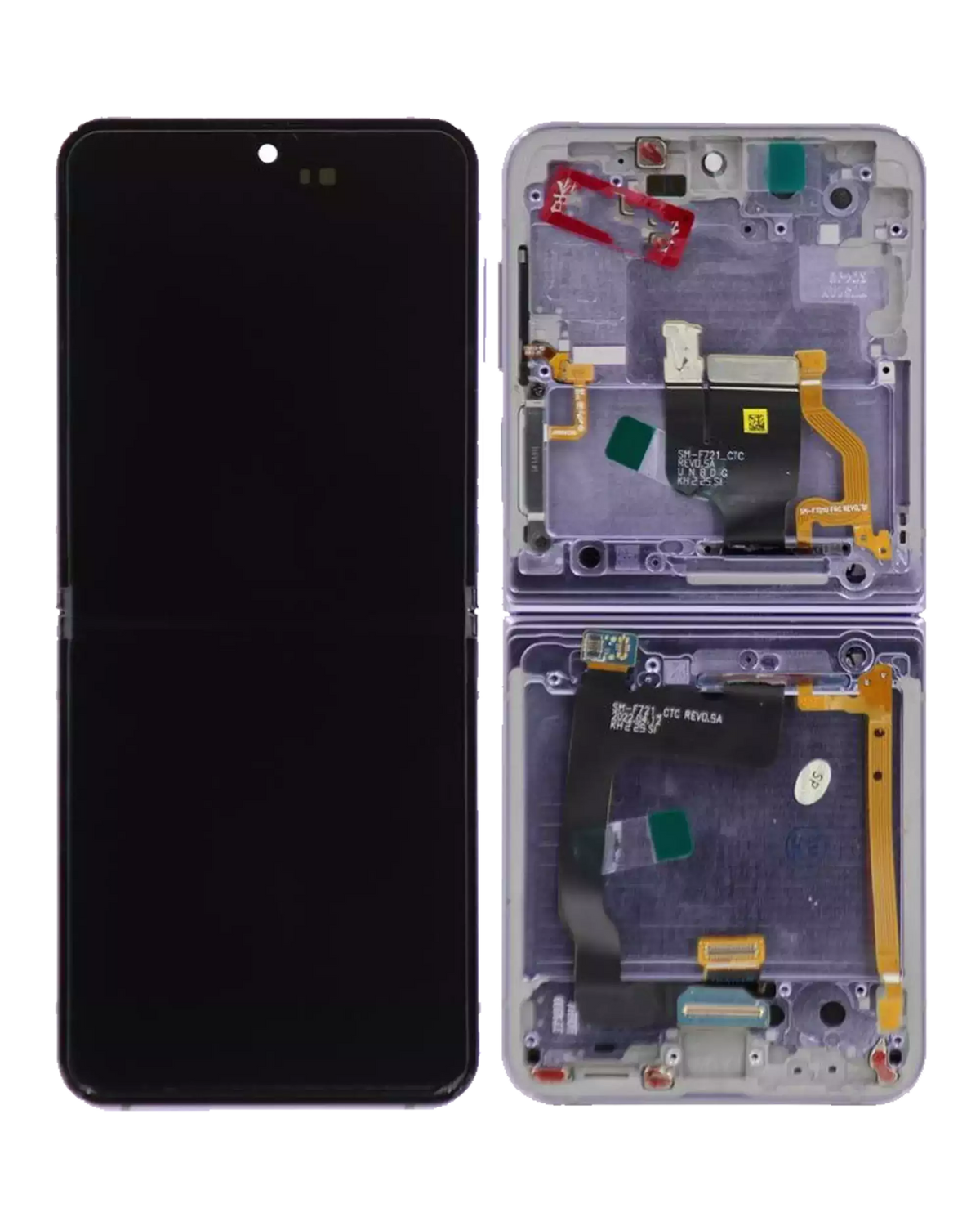 Inner OLED Assembly With Frame Compatible For Samsung Galaxy Z Flip 4 5G Replacement  (US & International Version) (Refurbished) (Bora Purple)