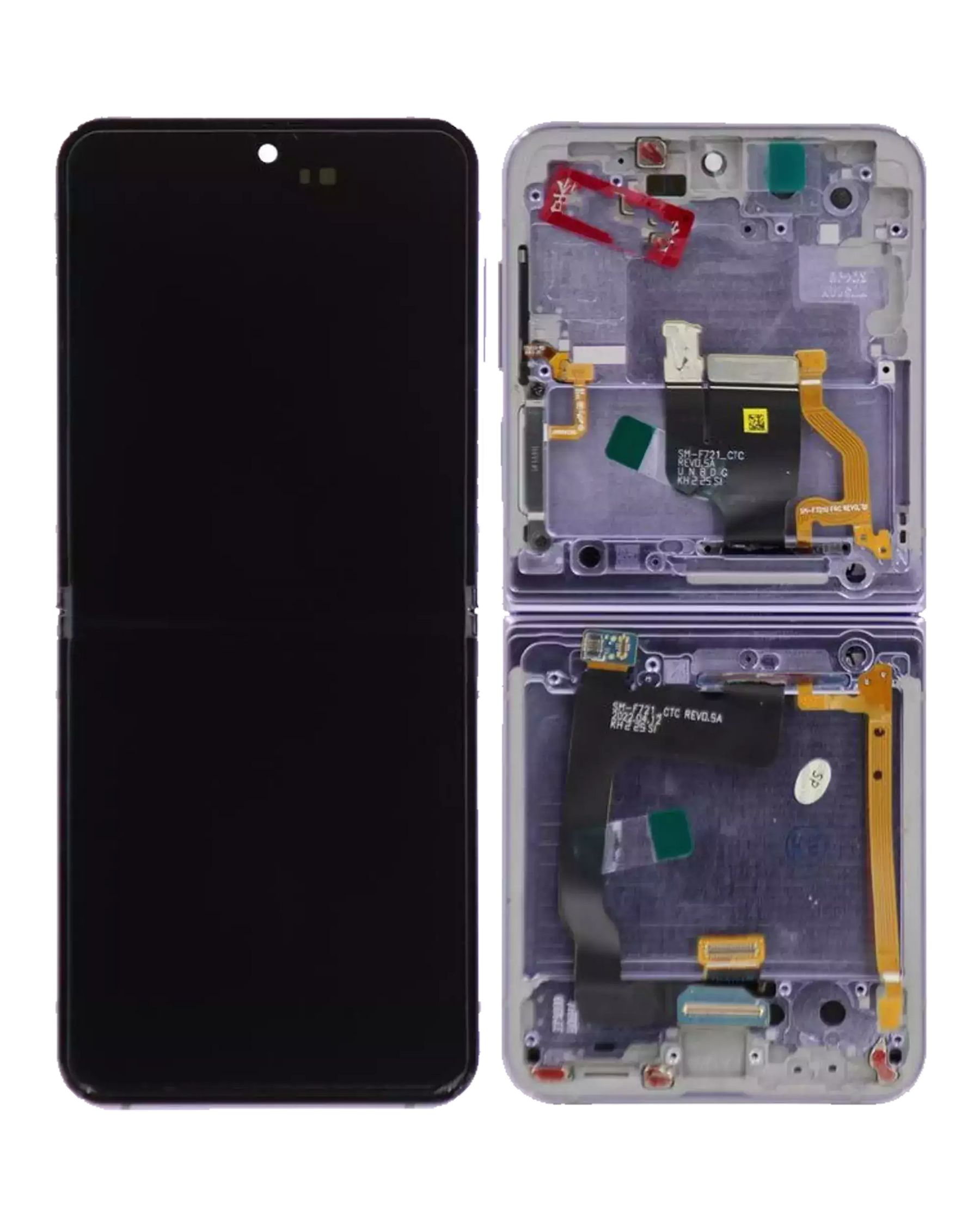 Inner OLED Assembly With Frame Compatible For Samsung Galaxy Z Flip 4 5G Replacement  (US & International Version) (Refurbished) (Bora Purple)