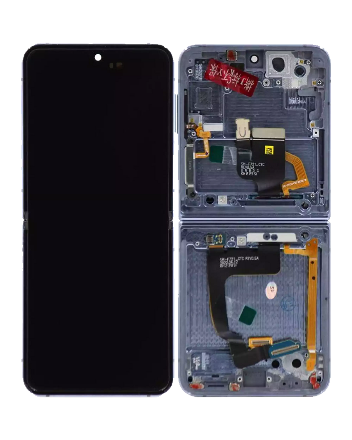 Replacement Inner OLED Assembly With Frame Compatible For Samsung Galaxy Z Flip 4 5G (US & International Version) (Refurbished) (Blue)