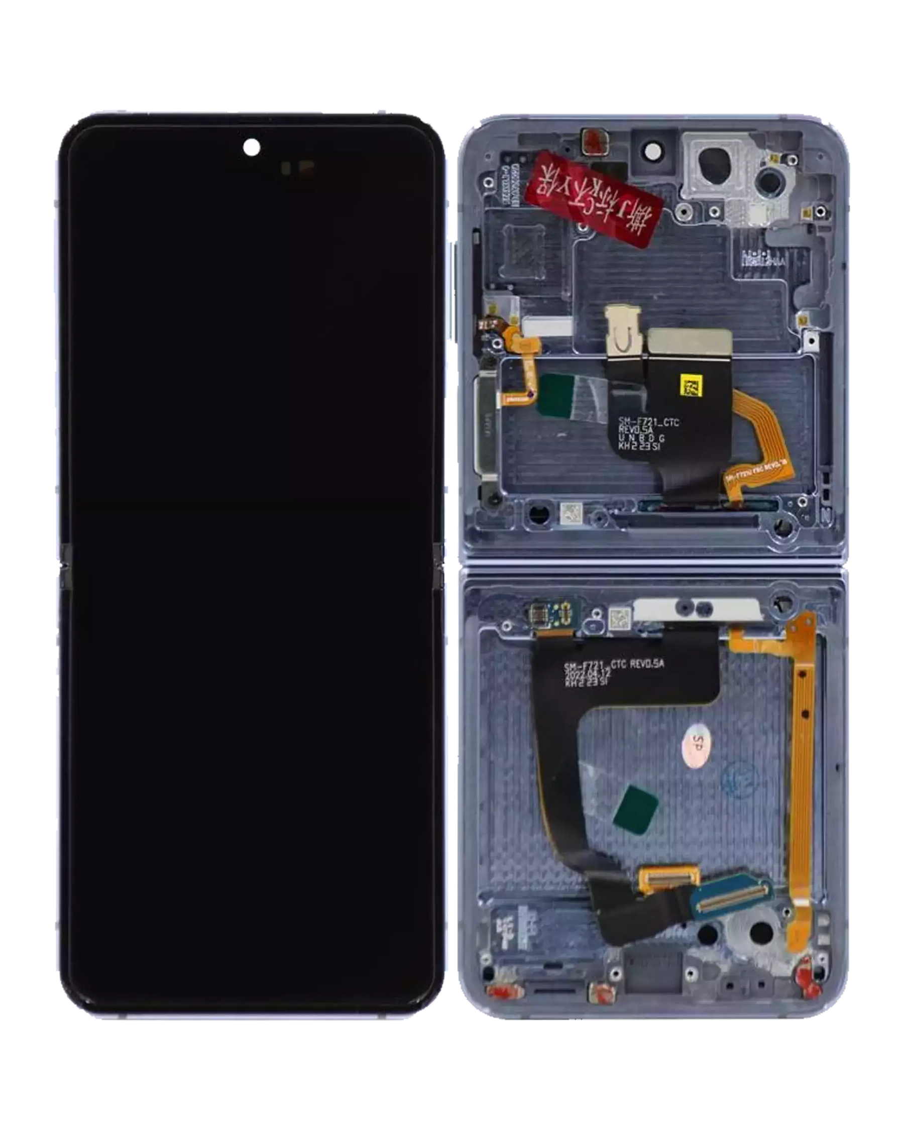 Replacement Inner OLED Assembly With Frame Compatible For Samsung Galaxy Z Flip 4 5G (US & International Version) (Refurbished) (Blue)