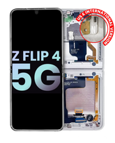 Replacement Inner OLED Assembly With Frame Compatible For Samsung Galaxy Z Flip 4 5G (US & International) (Service Pack) (White)