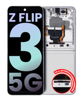 Replacement Inner OLED Assembly With Frame Compatible For Samsung Galaxy Z Flip 3 5G (US & International) (Service Pack) (White)