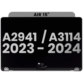 Complete LCD Display Assembly Compatible For MacBook Air 15" (A2941 / Mid 2023) / Air 15" (A3114 / Mid 2024) (Used OEM Pull: Grade A) (Space Gray)