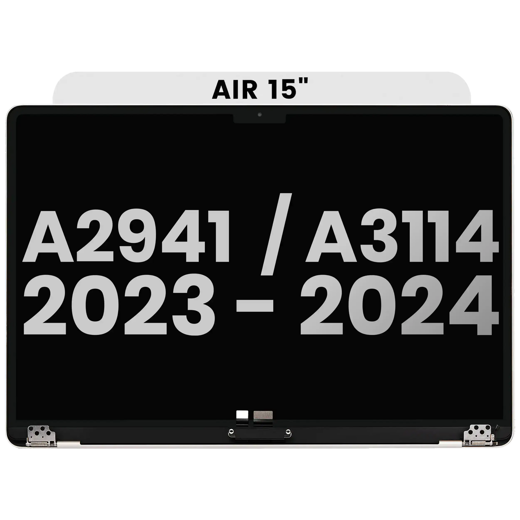 Complete LCD Display Assembly Compatible For MacBook Air 15" (A2941 / Mid 2023) / Air 15" (A3114 / Mid 2024) (Used OEM Pull: Grade A) (Starlight)