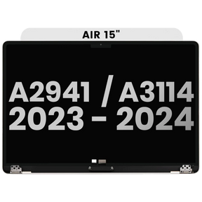 Complete LCD Display Assembly Compatible For MacBook Air 15" (A2941 / Mid 2023) / Air 15" (A3114 / Mid 2024) (Used OEM Pull: Grade A) (Starlight)