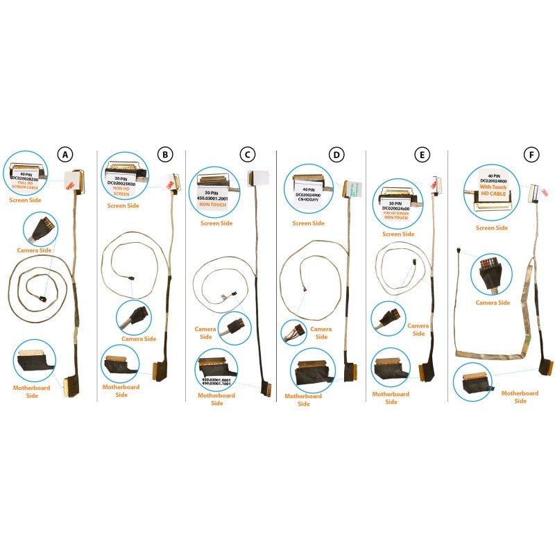 Display Cable For Dell Inspiron 15-5000, 15-5559, 15-5555, 15-5558, 15-5551, 15-5589, Vostro 15-3558, 15-3552, 15-3559, 15-3551 LCD LED LVDS Flex Video Screen Cable
