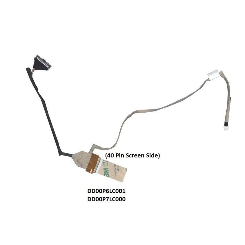 Display Cable For HP Compaq Presario G71, CQ71, CQ61, G61, CQ60, G60, FOX3ASD215, FOX3ASD162, F0X3ASD215, DD00P6LC001, DD00P7LC000, DD00P6LCA02, DD00P6LCA00 LCD LED LVDS Flex Video Screen Cable