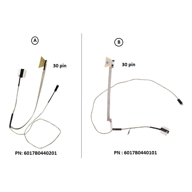 Display Cable for HP Probook 655-G1, 650-G1, 640-G1, 645-G1, 6017B0440201, 6017B0440101 LCD LED LVDS Flex Video Screen Cable