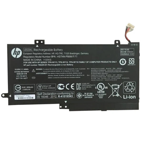 HP LE03XL Battery For LE03 Envy X360 M6-W 15-W: m6-w010dx m6-w101dx m6-w102dx m6-w103dx HP Pavilion X360 13-s000 13-s100 13-s099nr 15-bk010nr 15-bk152nr 15-bk000 HSTNN-PB6M TPN-W113 TPN-W114 UB60 UB6O YB5Q 796220-541 831 LE03048XL-PR Laptop Serie's