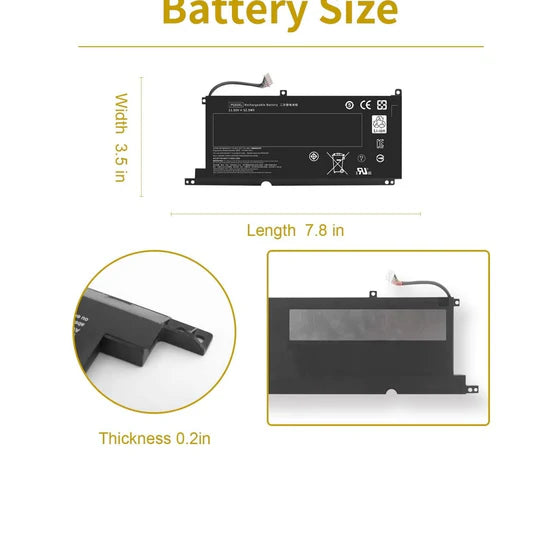 HP PG03XL Battery For Spectre X360 15 AP011DX 15-AP000 AP000NA AP000NF AP000NX 15-AP001NF 15-AP002NG HSTNN-LB7C PGO3XL 15-DK 15-DK0020TX HSTNN-DB9G L48430-2C1 DK0125TX DK0127TX DK0135TX 831532-421 831532-422 831758-005 Laptop Serie's