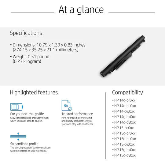 HP Original JC04 notebook battery for HP 15-BS 17-BS 15Q-BU 15G-BR 17-AK 15-BW 15Q-BY Series Laptops.